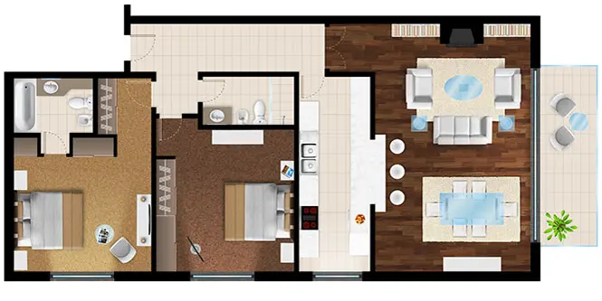 Appartement 2 chambres